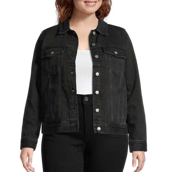 Madewell Denim Jacket 1X PLUS Womens Black Cotton Lunar Wash Jean Classic - Picture 1 of 6